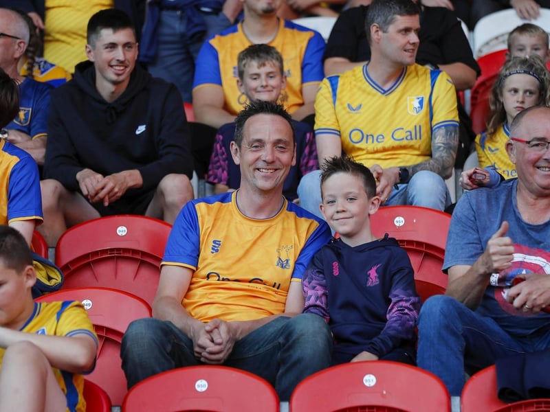 Mansfield Town fans at the Sky Bet League 2 match against Doncaster Rovers.