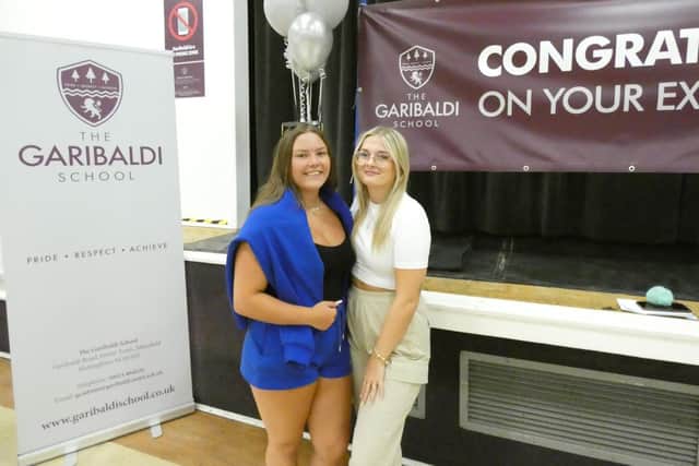 Ellethea Hawley, left, joined Garibaldi from another school to undertake her sixth form studies and achieved some fantastic results.  Ellethea goes on to study Sports Rehabilitation at the University of Hull.