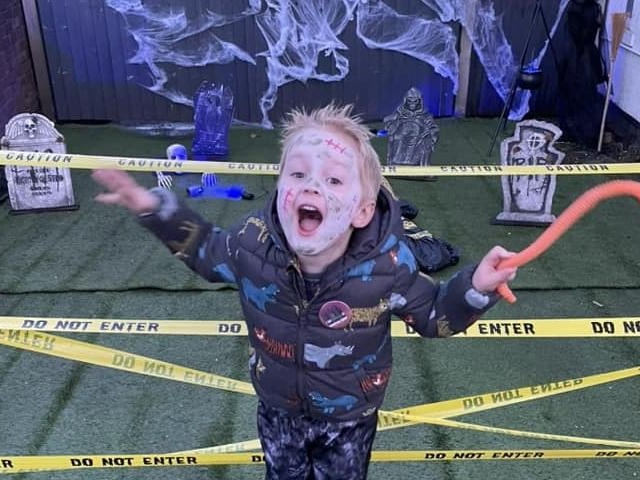 Edward, aged four, enjoyed Halloween.