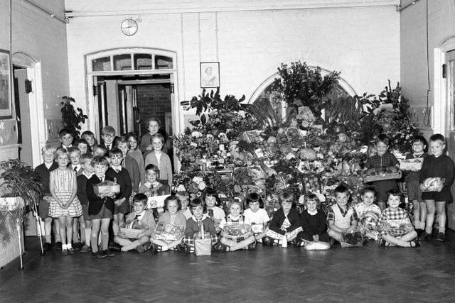Harvest Festival time at Broomhill in 1963