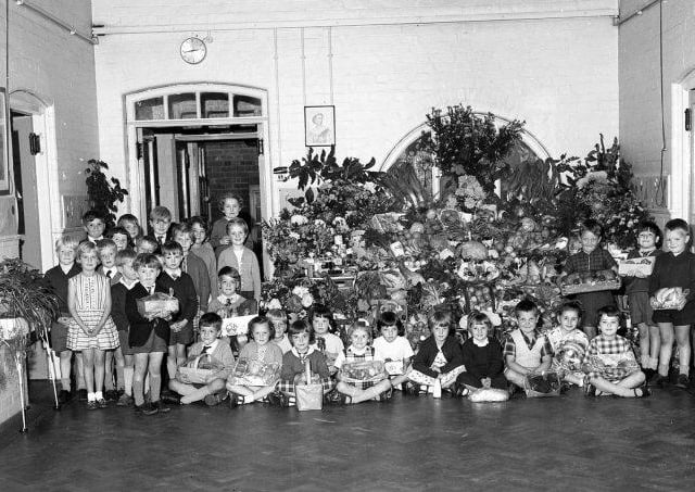 Harvest Festival time at Broomhill in 1963