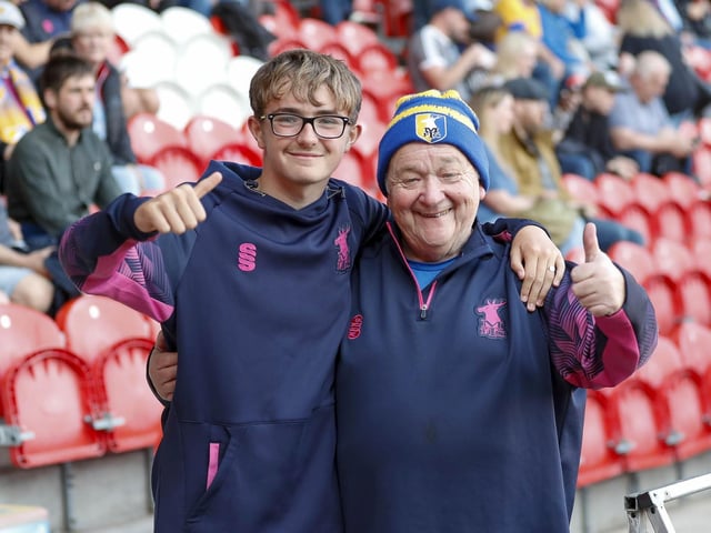 Mansfield Town fans at the Sky Bet League 2 match against Doncaster Rovers.