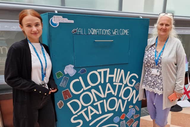 The centre's donation station was introduced at the start of the summer holidays, collecting new and secondhand school uniforms.