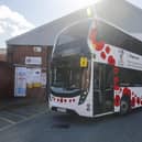 One of Stagecoach's special poppy-liveried buses that will operating on its network for the Remembrance period