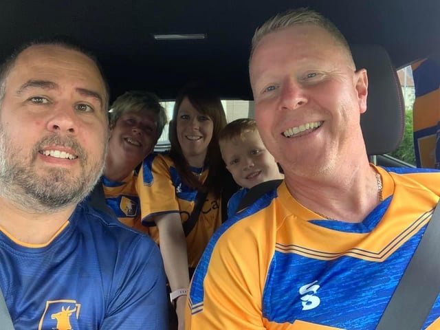 Mansfield Town fans make their way to Wembley.