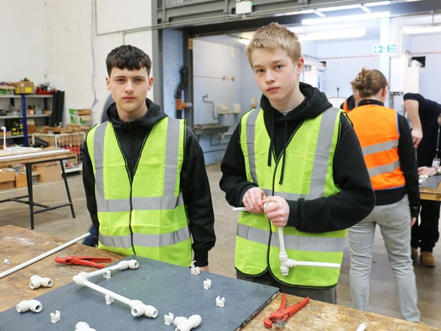 Bradley vincent and Ethan Ashmore try pipe connecting using plumbing techniques