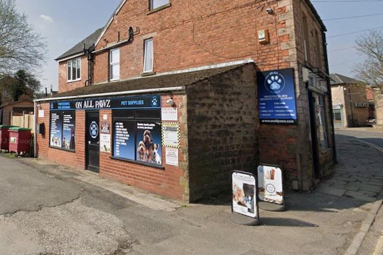 On All Pawz, 1, 1A Portland St, Mansfield Woodhouse, NG19 8BE: They provide full grooms, puppy grooms, and bath and brush services, tailoring the experience to the dog's needs. Professionally guided group walks are offered for exercise and socialisation. The shop stocks a variety of products, including natural treats, food, and accessories. The business has a 4.9-star rating on Google based on over 300 reviews, with customers praising the friendly staff, quality grooming, and excellent care.