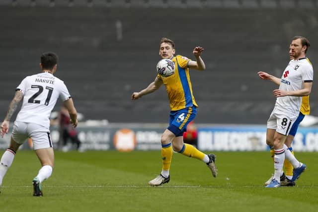Action during the Sky Bet League 2 match against MK Dons at Stadium MK, 13 April 2024 Photo credit Chris & Jeanette Holloway / The Bigger Picture.media