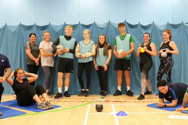 Sport and exercise science students at the college put staff through an energetic ‘boot camp’.
