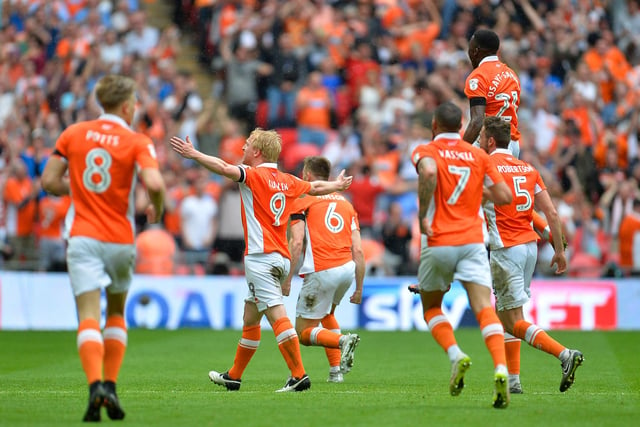 Blackpool tasted victory at Wembley following a 2-1 win over Exeter, who had finished the season fifth. One point separated the sides after 46 league games.