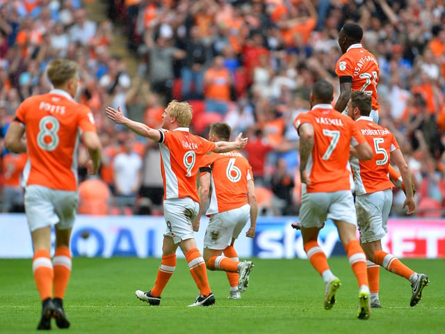 Blackpool tasted victory at Wembley following a 2-1 win over Exeter, who had finished the season fifth. One point separated the sides after 46 league games.