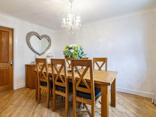 Three more reception rooms on the ground floor of the Bagthorpe house include this formal dining room.