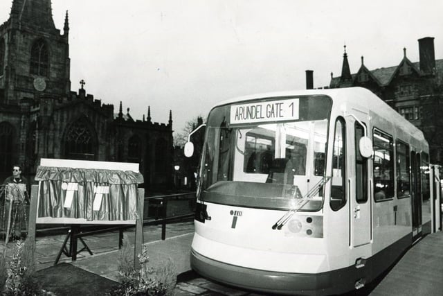 A tram was placed in Sheffield city centre in 1990 after the Department of Transport gave the project the go-ahead.