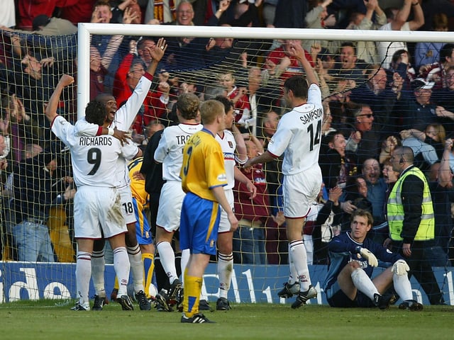 Eric Sabin his goal which put Northampton 2-0 up on the night.