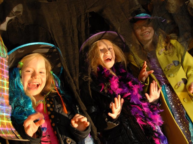 Friends, Nyah Mason aged 6, Catherine Stocks 7 and 9 year old Ella Vardy are pictured at Carr Bank Park in 2011 during a Halloween event organised by The Friends of Carr Bank Park.