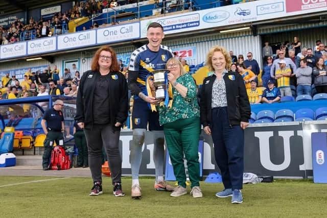 All smiles at the end of last season as SSA members hand out their POTY award to Liam Roberts.