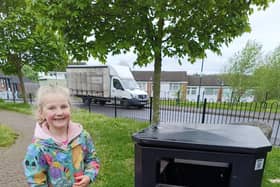 Five-year-old Isabelle Gee tidies up the playpark in Bulwell every time she goes to visit