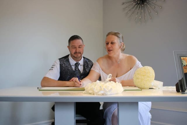 Jackie Hodgkiss, said: "We got married 4/9/20. It wasn’t the day we had planned but it was still an amazing day, with family and a few friends."