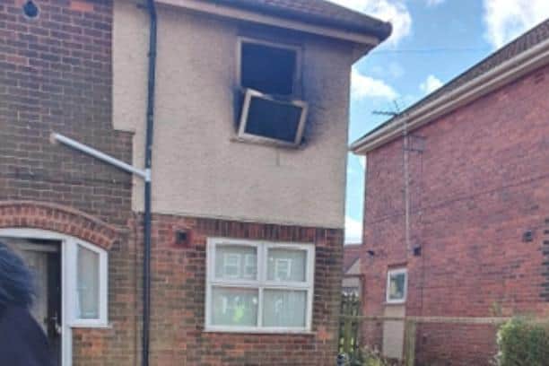 The aftermath of a devastating house fire on Collins Avenue, in Sutton-in-Ashfield