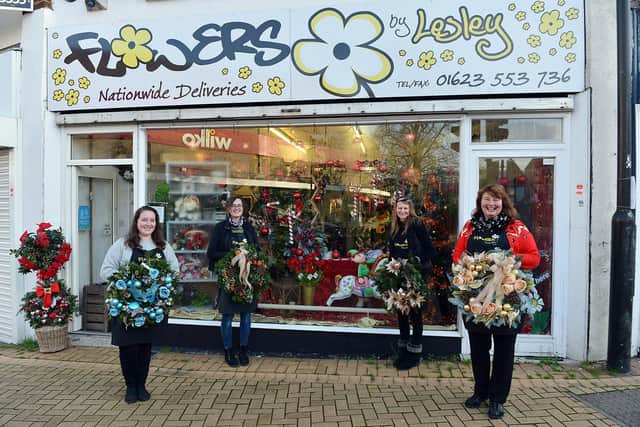Small business feature. Flowers by Lesley, 5 Jubilee Buildings, Sutton-in-Ashfield. Katie Hemstock, Laura Robertson, Allison Radford and Lesley Armson.