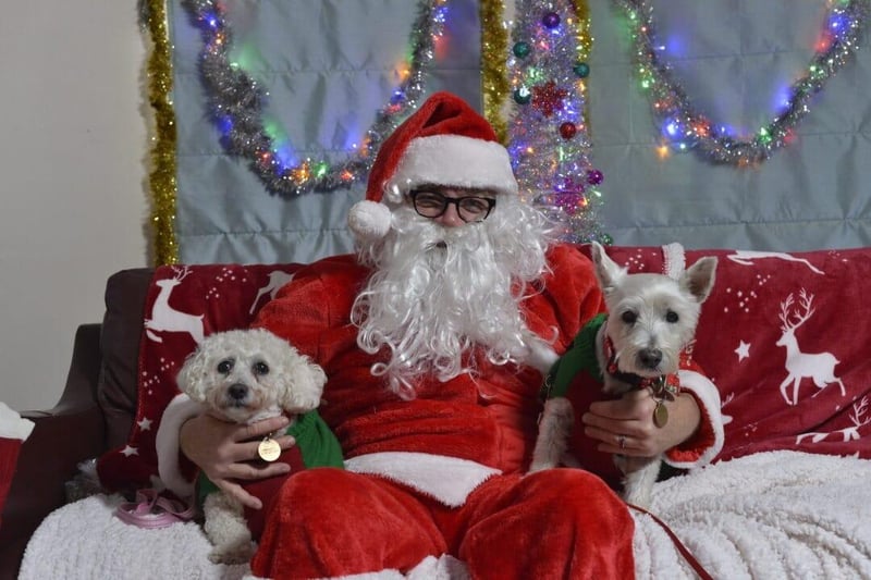 Wesley and Willow pictured with Santa.