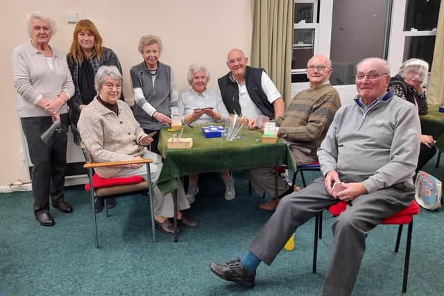 Members of South Mansfield and Blidworth Bridge Club ready for another session in the club's 40th anniversary year.
