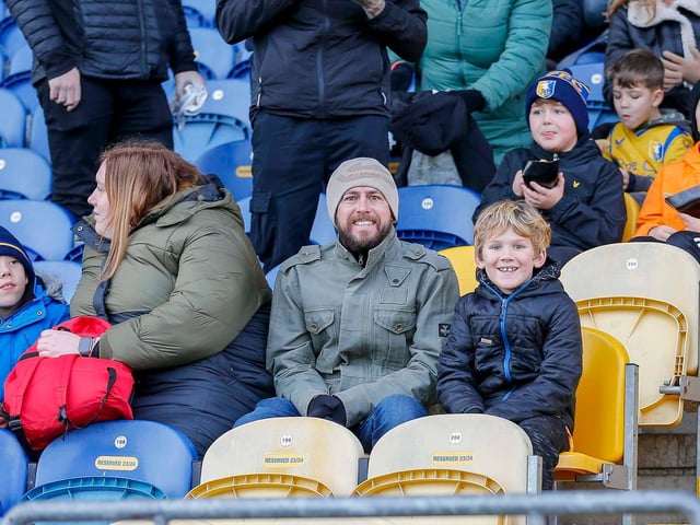 Mansfield Town fans at the win over Grimsby Town.
