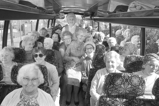 Members of Ryhope Over 60 Club before setting off on their annual outing, which took them to the Border Country in 1982.