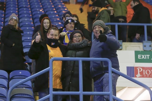 Mansfield Town fans ahead of the big win at Carlisle United.
