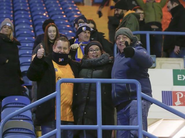 Mansfield Town fans ahead of the big win at Carlisle United.