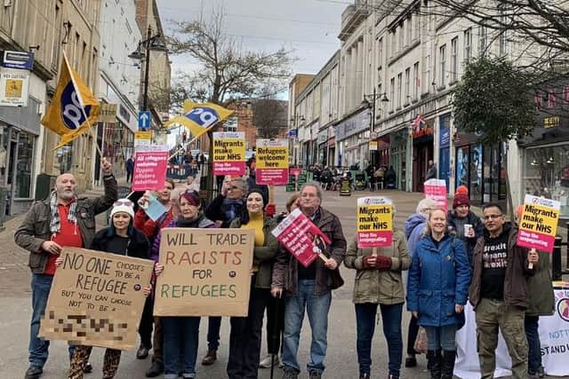 Residents, trade union members and activists joined forces.