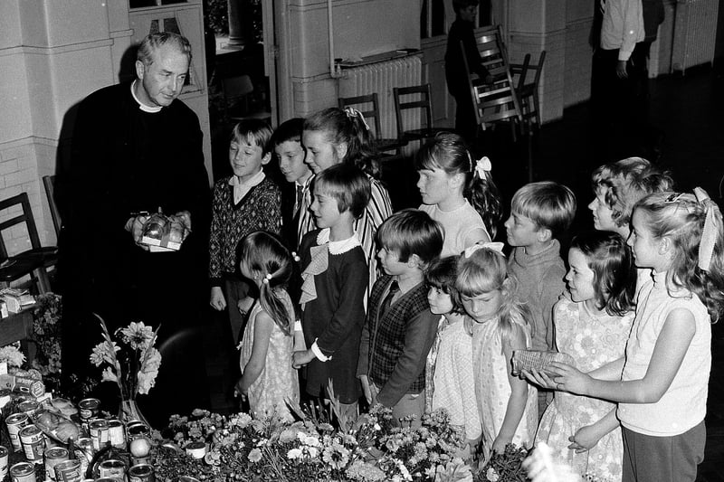 The school's harvest festival - spot anyone you know?