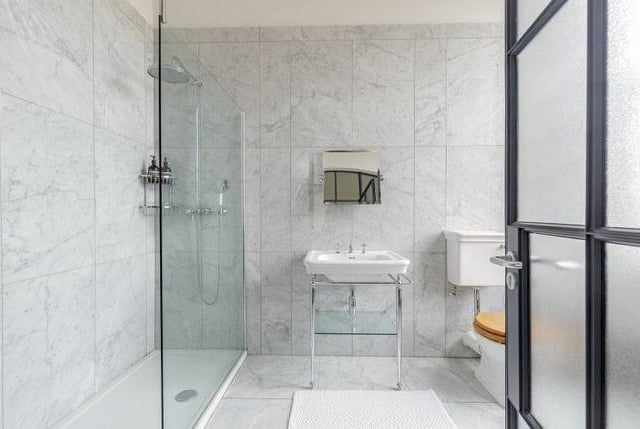 One of the many large, modern bathrooms to brush your teeth in.
