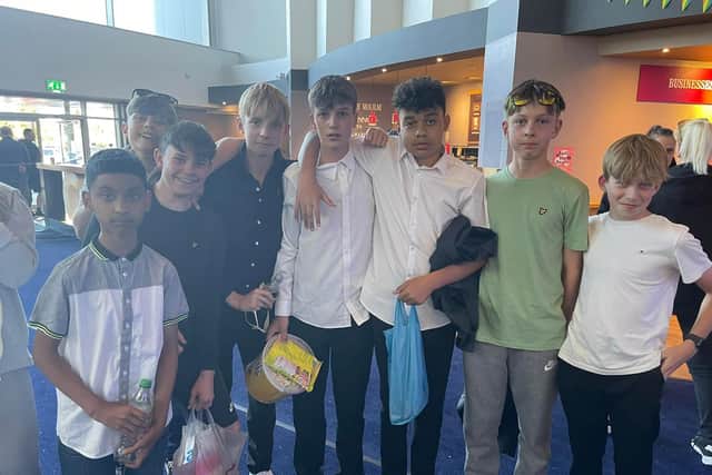 The friendship group consists of Joe, Will, Jay, Caleb, Euan, Lincoln, Oliver and Joseph. The boys are all 13. Matt said that the boys were initially refused entry to the screening due to two of the friends wearing smart shirts. Matt had to provide jumpers for the boys. The group were then allowed in.