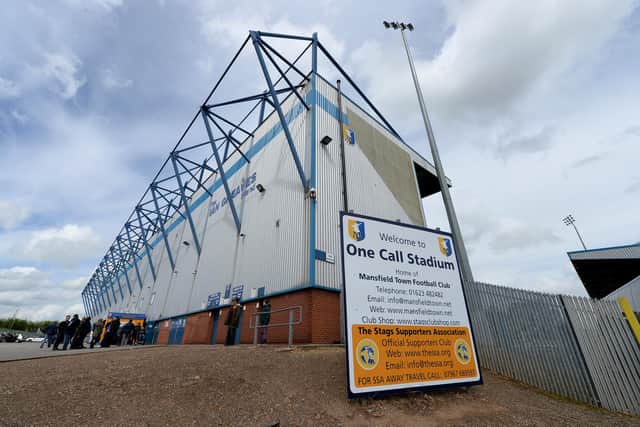 MANSFIELD, ENGLAND - APRIL 26:  A view outside of the One Call Stadium, home of Mansfield Town FC before the Sky Bet League Two match between Mansfield Town and Torquay United at One Call Stadium on April 26, 2014 in Mansfield, England.  (Photo by Tony Marshall/Getty Images)