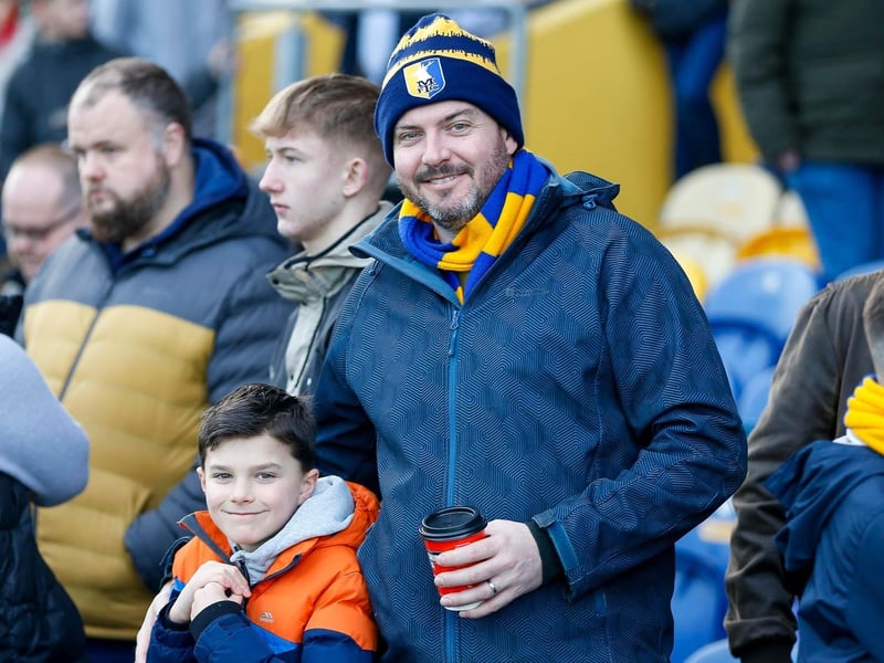Mansfield Town fans at the win over Grimsby Town.