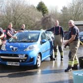 Firefighters from Ashfield Fire Station held a charity car wash for Ukraine and the firefighters charity 