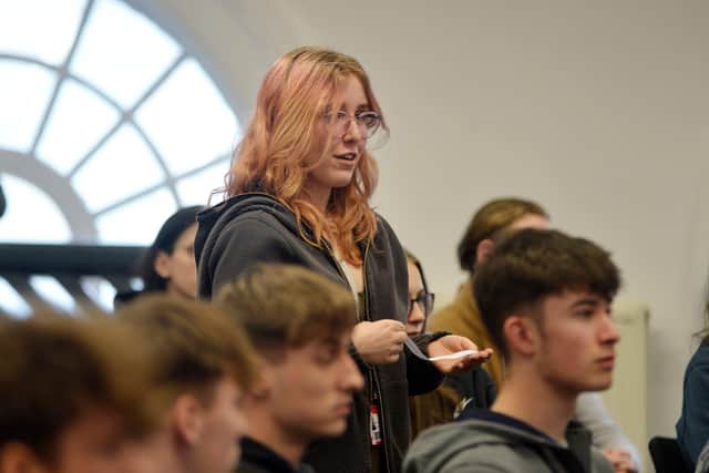 Tilly Foulds, a 17-year-old environmental science student, asked a question about afforestation.