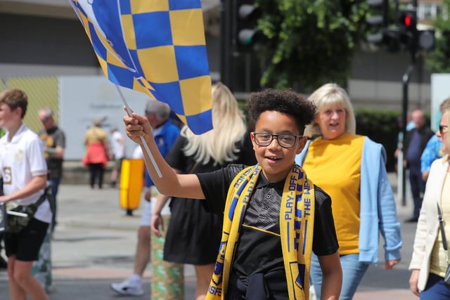Stags fans on Wembley Way.