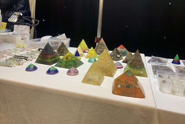 Visitors could purchase a vast array of unusual items, including organite pyramids to cleanse negative energy.