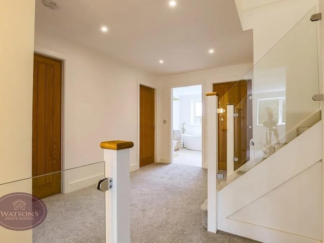 Doors to bedrooms 2,3,4,5 and the bathroom, radiator, ceiling spotlights and stairs to the second floor.