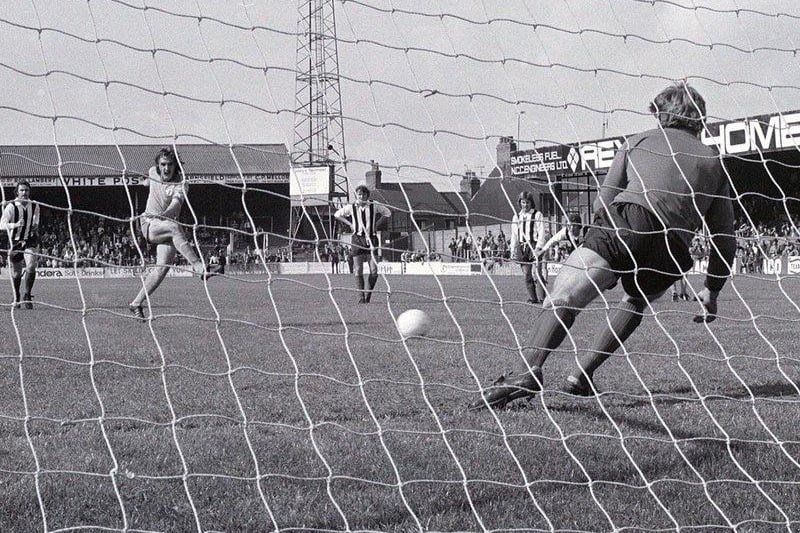 Terry Eccles in action against Grimsby in 1976.