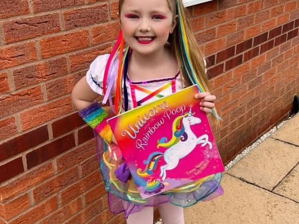 Eleanor, six, as a unicorn.