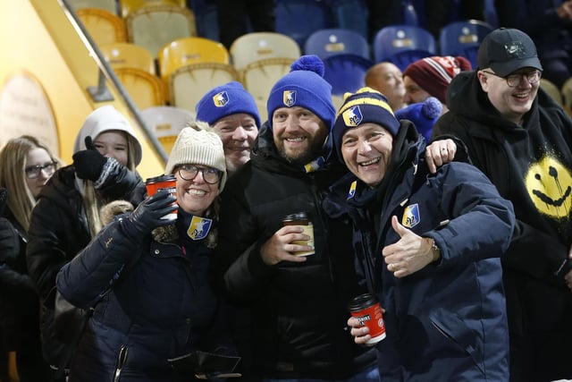 Mansfield Town fans ahead of the draw with Tranmere Rovers.
