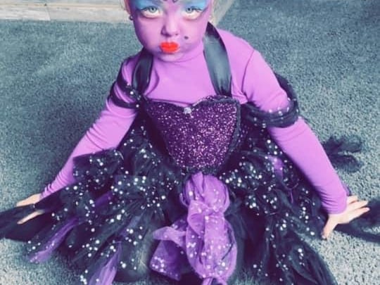 Ivy, aged four, as Ursula from The Little Mermaid.