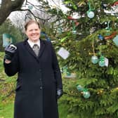 Joanne Hutsby and Anthony Topley, partners at Gillotts Funeral Directors, in Nottingham Road, Selston, launch the company’s Christmas Tree Remembrance appeal which will help Selston Community Food Bank this year.