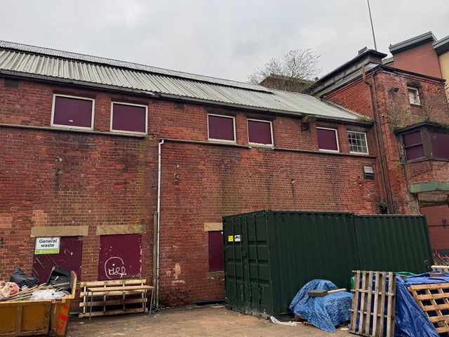 The derelict fermentation buildings – unused since the former Mansfield Brewery vacated the site more than two decades ago – prior to demolition.