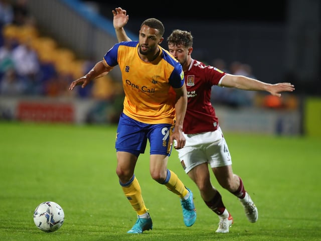 Jordan Bowery scored Mansfield Town's second goal in the first leg.