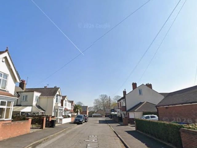 According to figures in June 2026, 8 crimes were reported on or near Lawn Avenue, Sutton. (Picture: Google Earth.)