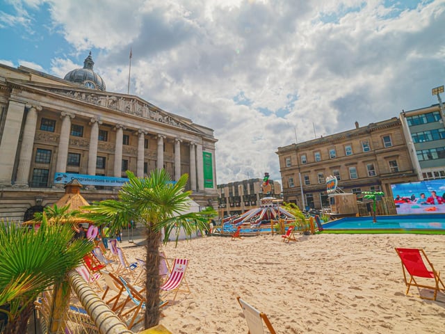 Nottingham Beach has returned to Old Market Square in Nottingham and brings all the best bits of the seaside. The beach site will be open until Sunday, September 1, at 6pm.